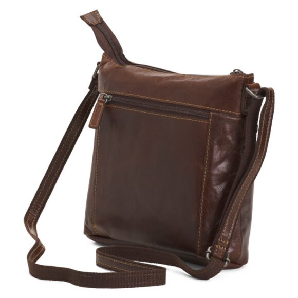 JACK GEORGES Unisex Buffalo Leather Voyager City Crossbody - Picture 2 of 3